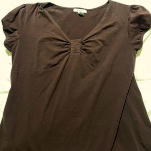 brown scrunched tee